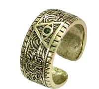 crayfomo Anillo Ojo de Dios-Ajustable, símbolo de ojo que todo lo ve, amuleto artesanal y joyería espiritual. Unisex.