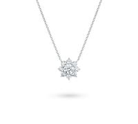 crayfomo Cadena de clavícula de ocho pétalos, collar de circón brillante, accesorio fresco y refrescante, adecuado para que las mujeres lo desgasten en reuniones diarias