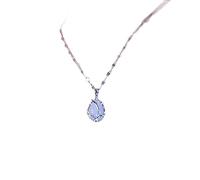 crayfomo Collar colgante de tulipán azul claro, cadena de clavícula fresca y suave, accesorio pequeño de encanto elegante, adecuado para el desgaste diario de las mujeres