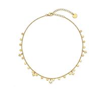 crayfomo Collar de borla de disco redondo de estrella de oro para mujeres minimalista pequeña moneda redonda declaración cadena moda joyería accesorios