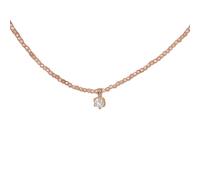 crayfomo Collar de cuentas de acero dorado y titanio con colgante de circonita color champán y moissanita, cadena fina ajustable para mujer, elegante accesorio de bisutería para la clavícula