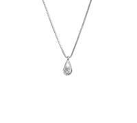 crayfomo Collar de lágrima geométrica collar de plata a cielo abierto colgante para mujeres, delicado zirconia gota cadena en capas regalo de joyería para uso diario