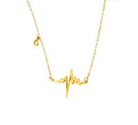 crayfomo Collar pendiente abierto del corazón del EKG del corazón del encanto dorado del latido, desgaste diario para las mujeres
