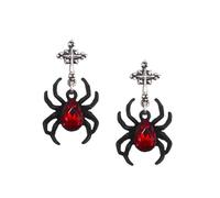 crayfomo Edgy Punk Rock Spider Studs, pendientes de acero inoxidable negro, regalo de la joyería gótica de Halloween, diseño unisex hipoalergénico, accesorio gótico en negrita con acentos de araña