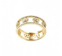 crayfomo Gold Plated Flower Ring,Micro Pave Zircon Design Exquisite Elegant,Luxury Statement Jewelry for Daily Wear and Special Occasions