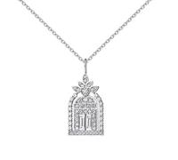 crayfomo Happiness Gate Castle Collar Full Diamond Cadena de clavícula premium Moda y elegante Producto único Diseño de nicho Regalo