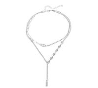 crayfomo Joyas de cuello colgante en forma de Y, Collar minimalista en capas para mujeres, Adornos diarios de cuello Streetwear