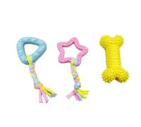 crayfomo Juego de 3 juguetes masticables para cachorros, juguete masticable indestructible duradero, juguetes de dentición para cachorros, para cachorros pequeños y perros medianos de 8 semanas.