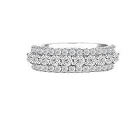 crayfomo Ladies' Fashionable Zirconium Ring, Full-diamond Row Ring, Unique Jewelry and Charming Accessory for Parties