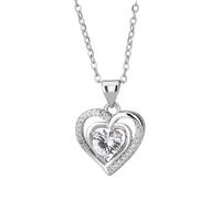 crayfomo Ladies' Heart-shaped Necklace, Zircon Pendant Necklace, Personalized Jewelry and Charming Accessories for Parties