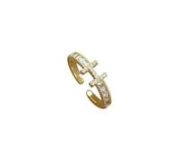crayfomo Lady H-shaped Ring, Adjustable Opening Diamond Ring, Unique Jewelry and Charming Accessory for Parties