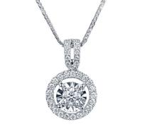 crayfomo Lady's 3-carat Zirconia Necklace, Round Pendant Necklace, Unique Jewelry and Charming Accessory for Parties