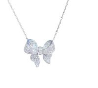 crayfomo Lady's Bow Necklace, Zircon Pendant Necklace, Unique Jewelry and Charming Accessories for Parties