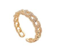 crayfomo Lady's Exquisite Chain Ring, Adjustable Open-ended Zirconia Ring, Unique Jewelry and Charming Accessory for Parties