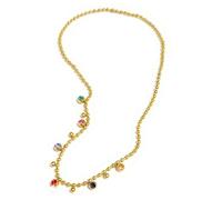 crayfomo Multicolor ZIRCON bead COLLAR COLGANTE para las mujeres simple ronda piedra preciosa Collares de cadena joyería moda accessore números