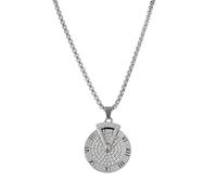 crayfomo Número Giratorio Colgante Con Diamantes, Cadena Larga De Suéter De Acero De Titanio, Hip-hop Elegante, Unisex