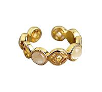 crayfomo Ojo de gato oro anillo calado diseño elegante vintage elegancia Regalo Cumpleaños desgaste del partido las mujeres Accesorios