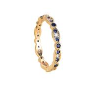 crayfomo Oro zafiro eternidad anillo azul y blanco ZIRCON banda para las mujeres, apilable cúbicos zirconia boda banda anillo joyería fina regalo