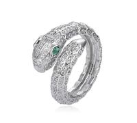 crayfomo Plata místico diamante serpiente anillo Vintage elegante único diario mujeres
