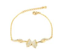 crayfomo Pulsera en forma de arco, pulsera brillante del Zircon, joyería dulce de lujo ligero, conveniente para el diario de las mujeres que conmutan y que datan desgaste