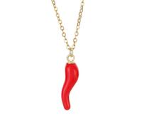 crayfomo Red Hot Chili Pepper colgante cadena gargantilla collar lindo decoración oro collar joyería accesorios para mujeres y hombres
