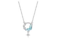 crayfomo Star River Moon en forma de collar, collar de circón soñador, joyería del encanto suave, adecuado para el diario de las mujeres desplazamientos y citas desgaste