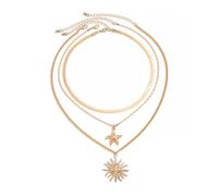 crayfomo Verano playa collar en capas conjunto, estrella de oro las mujeres colgante, regalo la joyería femenina