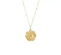 crayfomo Vintage Lady's Flower-shaped Necklace, 18K Gold Round Pendant Necklace, Unique Jewelry and Charming Accessory for Parties