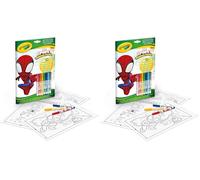 CRAYOLA - Álbum Actividades y Colorear Spidey, 32 páginas para Colorear y 7 minirrotuladores Lavables, 04-2809 (Paquete de 2)