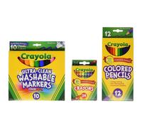 Crayola Back to School Supplies Grados 3-5 edades 7 8 9 10 Contiene 24 Crayones 10 marcadores de lnea ancha lavable y 12 lpices de colores [Ama