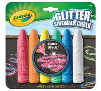 CRAYOLA- Blister 6 Tiza suelo glitter Crayola18x18, Multicolor, 6 unidad (paquete de 1) (51-1216-E-000)