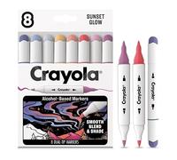 Crayola Color Collections Rotuladores Alcohol Doble Punta - Sunset Glow 8 uds, Punta Fina y Bisel, para Colorear Adultos, 14+