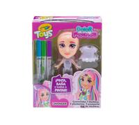 CRAYOLA Color Colour 'N' Style Friends Dolls-Juego de Colorear Creativo con marcadores Lavables para niños a Partir de 3 años, Individual, Violeta, 5 Piezas (918940.005)