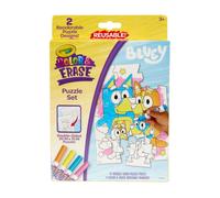 Crayola Color & Erase Bluey Puzzle Set 12 piezas de rompecabezas para colorear, rompecabezas reutilizable de doble cara para ni os, regalo Bluey