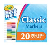 Crayola Color Wonder - Juego de 20 marcadores de línea ancha sin desorden para niños y niños pequeños de 3 años en adelante