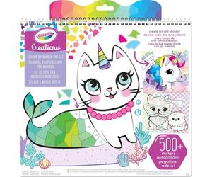 Crayola Creations - Set Stickers y Números, Juego de 15 Posters para Colorear y 6 Hojas de Pegatinas, a Partir de 8 Años, 04-6229