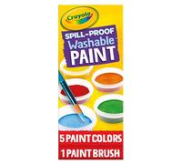Crayola Juego de pintura a prueba de derrames (5 unidades), pintura lavable para niños, suministros de manualidades para aulas, suministros escolares