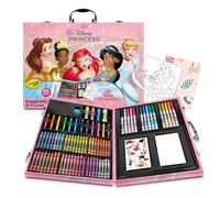 Crayola - Maletín de Pinturas para Niños de las Princesas Disney, Kit de Pintura con Lápices, Ceras, Rotuladores y Purpurina, Colores Variados, Set de +115 Unidades, Apto para Niños a Partir de 5 Años