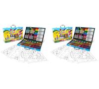 CRAYOLA Maletín del Artista; 155 Piezas, Rotuladores Lavables Supertips, Regalo para niños, Edad 4,5,6+, Actividades Creativas, Lápices de Colores, Ceras, Hojas para Colorear (Paquete de 2)