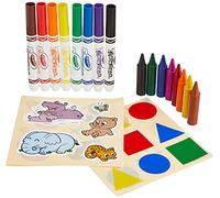 CRAYOLA Mini Kids - Mi primer Set Colorea y Decora con Pegatinas, Surtido de Lápices y Gomas - Edad Recomendada: A partir de 12 Meses