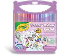 CRAYOLA Pastel - Juego de rotuladores lavables SuperTips, 65 unidades, colores surtidos pastel, actividad creativa y regalo para niños a partir de 4 años