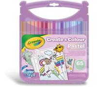 Crayola Pastel - Set De Maletín De Marcadores Lavables SuperTips, 65 Piezas