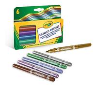 Crayola Rotuladores Metálizados 58-8828 – Paquete de 6 Colores Brillantes para Hogar y Escuela