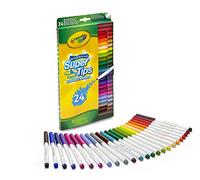 Crayola Rotuladores para Niños, Set de 24 Marcadores Lavables Supertips, No Tóxico, a Partir de 3 Años, Punta Multicolor, 24 Unidad (Paquete de 1)