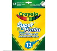 Crayola Super Tips, Marcadores Lavables Punta Media, Paquete De 12 Piezas