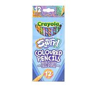 CRAYOLA Swirl - Lápices de colores surtidos (paquete de 12) | Efecto mágico de remolino dibujará 4 colores por lápiz, ideal para niños a partir de 3 años