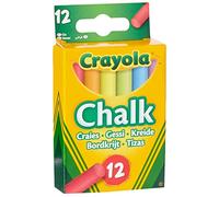CRAYOLA - Tizas de Colores para Pizarra, Barra de Tizas Antipolvo, Paquete de 12, 0281