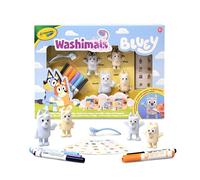 Crayola - Juego Washimals Bluey 4 mascotas, 6 rotuladores lavables, pegatinas y cepillo 74-0253