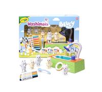 CRAYOLA - Washimals Bluey, Kit Actividades con Piscina y 5 Cachorros, 8 rotuladores Lavables, Piscina, Flotador y Cepillo, Juego y Regalo para niños, a Partir de 3 años 74-0257