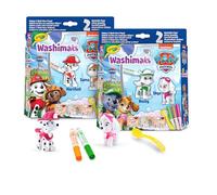 CRAYOLA - Washimals Paw Patrol, Set de Actividades con 2 Cachorros, 3 rotuladores Lavables y Pincel, Juego y Regalo para niños, a Partir de 3 años, 74-0287